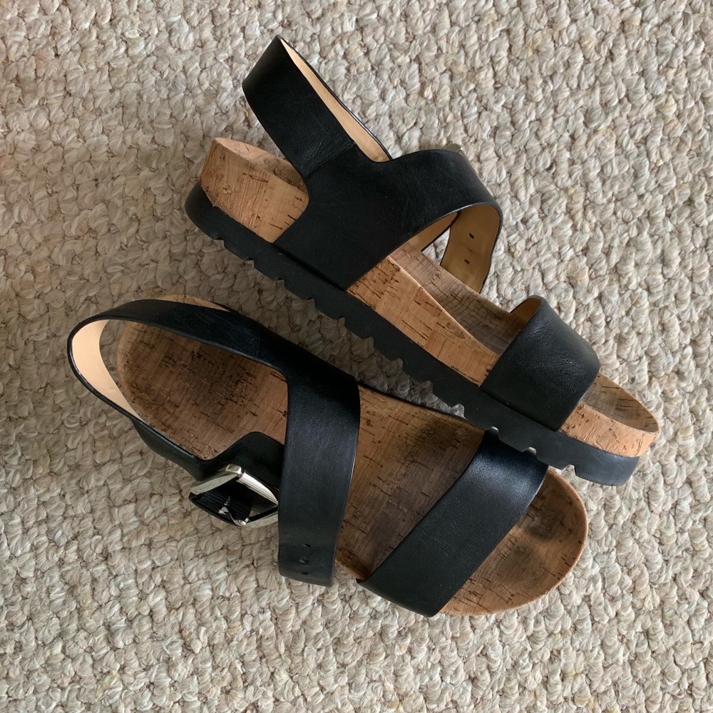 Michael Kors Black Leather Sandals
